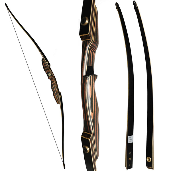 PMZ Archery 65" Takedown LongBow Hunting Long Bow Brown Riser